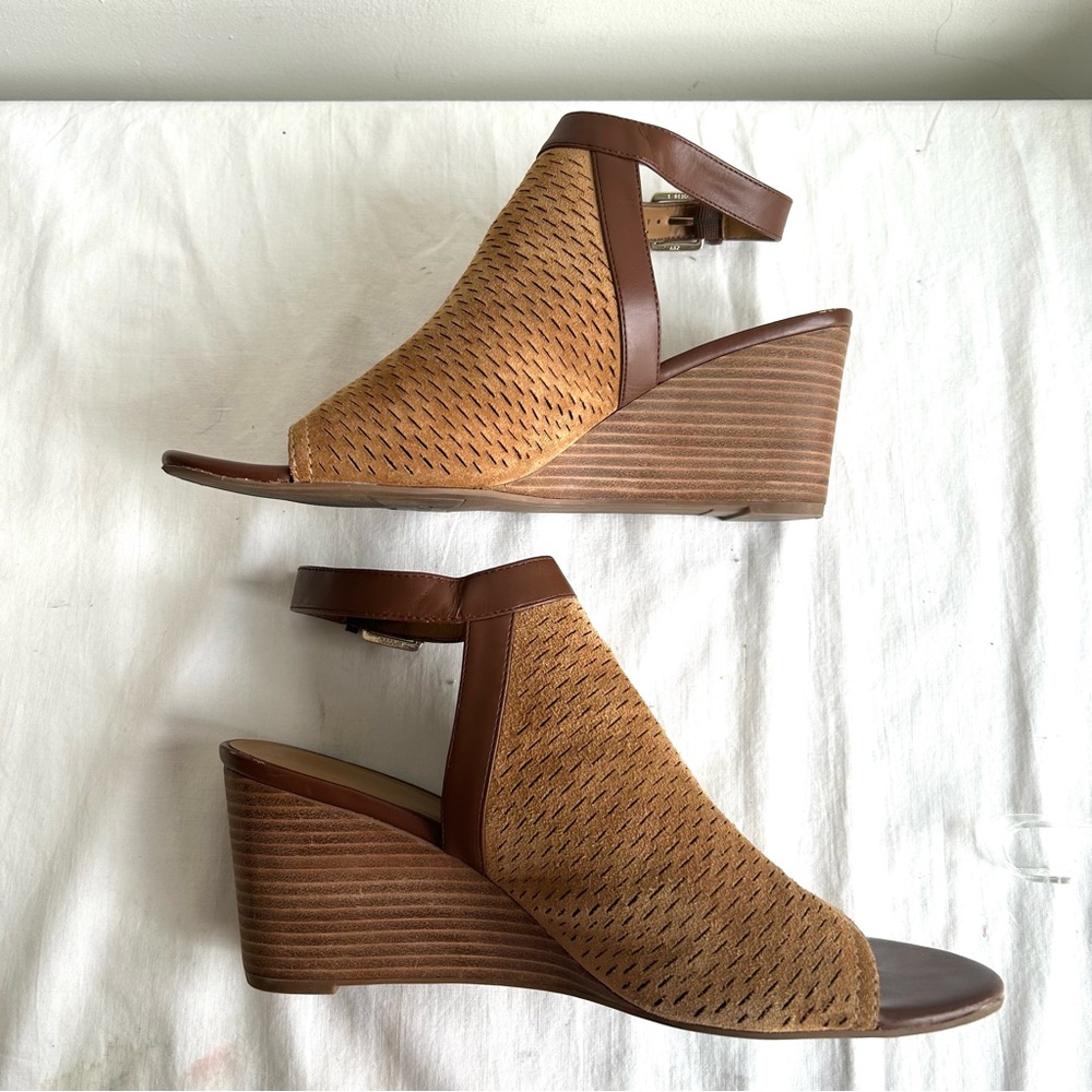 Franco Sarto Martha Suede Wedge Sling back Sandals